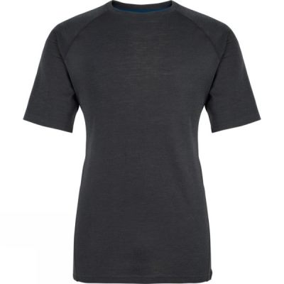 Baselayer Ayacucho Manga Corta Crew Neck Merino Hombre - Gris Oscuro - Chile ZXA534719